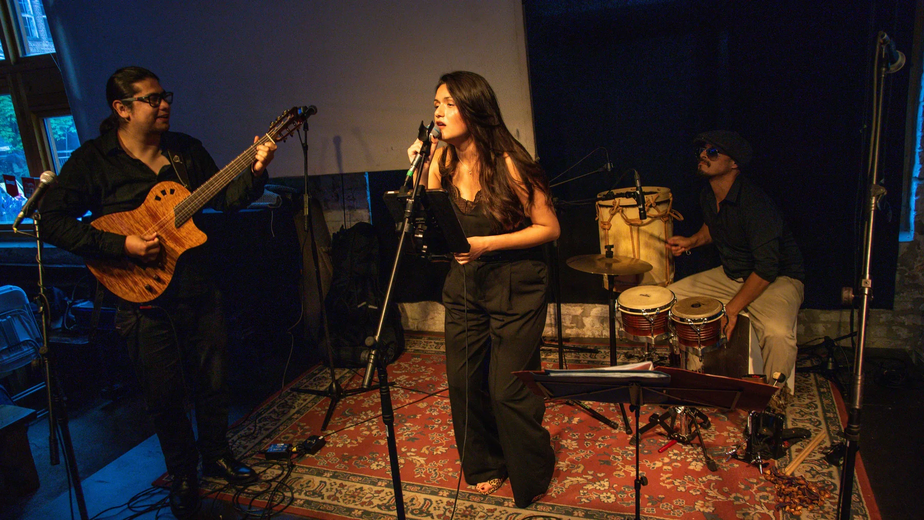 Migrant Sounds performing together on stage in Berlin